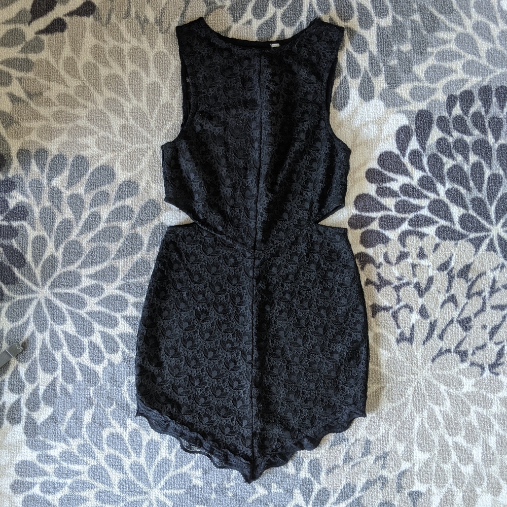 Free people sheer cut-out lace dress